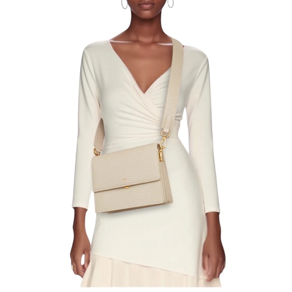JW PEI Mini Flap Crossbody - Ivory Lizard